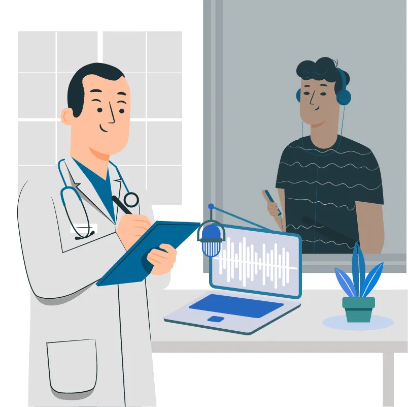 Odyometri kabininde işitme testi